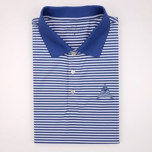 Vineyard Vines Medium Polo Shirt Blue Striped Whit